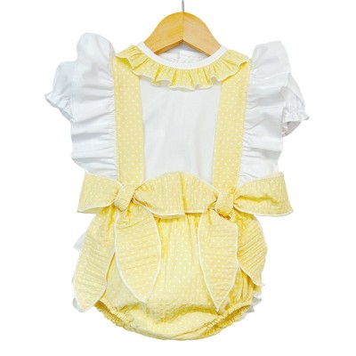 Baby Girl yellow Frilly Back Romper with Shirt "LM2214"