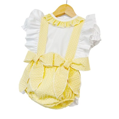Baby Girl yellow Frilly Back Romper with Shirt "LM2214"