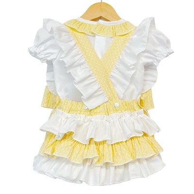 Baby Girl yellow Frilly Back Romper with Shirt "LM2214"