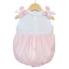 Baby Girl Pink with White Romper Shoulder Bows "MYD2205P"