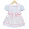 Baby Girl Pink Smocked Pinafore with Shirt Satin Bows "MYD2222P"