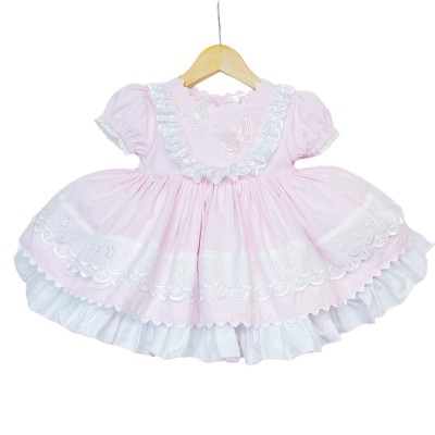 Baby Girl Pink Puff Ball Dress Butterfly Ornament "2140 Pink"