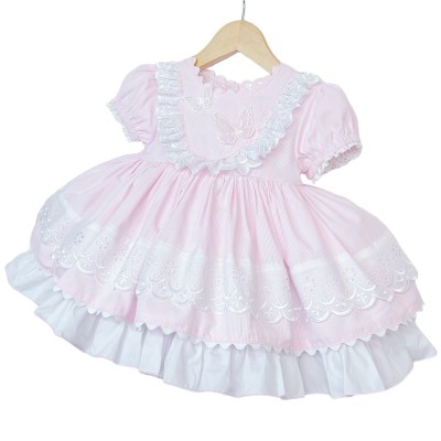 Baby Girl Pink Puff Ball Dress Butterfly Ornament "2140 Pink"