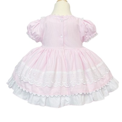 Baby Girl Pink Puff Ball Dress Butterfly Ornament "2140 Pink"