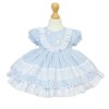 Baby Girl Blue Puff Ball Dress with Butterfly Ornament "2140 Blue"