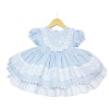 Baby Girl Blue Puff Ball Dress with Butterfly Ornament "2140 Blue"