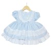 Baby Girl Blue Puff Ball Dress with Butterfly Ornament "2140 Blue"
