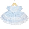 Baby Girl Blue Puff Ball Dress with Butterfly Ornament "2140 Blue"