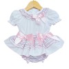 Baby Girl Pink Stripe Frilly Skirt with Top "LM8804S"