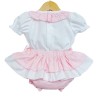 Baby Girl Pink Strip Frilly Skirt with Shirt "LM8803B"