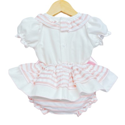 Baby Girl Pink Stripe Frilly Skirt with Shirt "MYD3001"