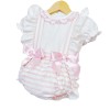 Baby Girl Pink Stripe Frilly Romper with Shirt "MYD8802"