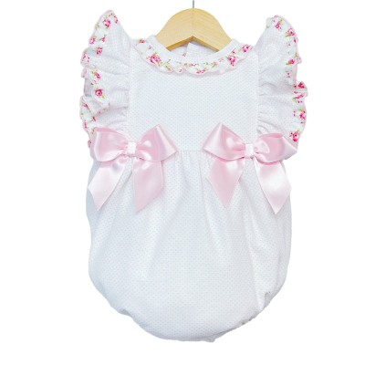Baby Girl Pink Spotty Frilly Shoulder Romper "MYD2214"