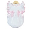 Baby Girl Pink Spotty Frilly Shoulder Romper "MYD2214"