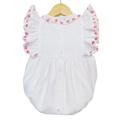 Baby Girl Pink Spotty Frilly Shoulder Romper "MYD2214"
