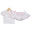 Baby Girl Pink Floral Lacey Skirt with Shirt "MYD2220"