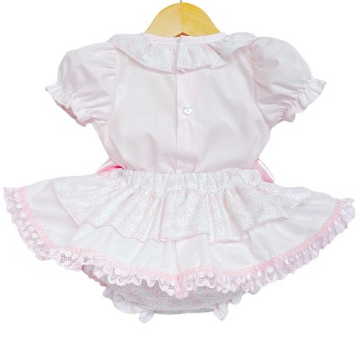 Baby Girl Pink Floral Lacey Skirt with Shirt "MYD2220"