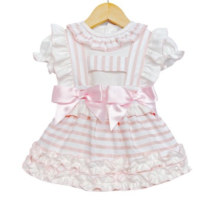 Baby Girl Pink Stripe Pinafore with Shirt "MYD8804"