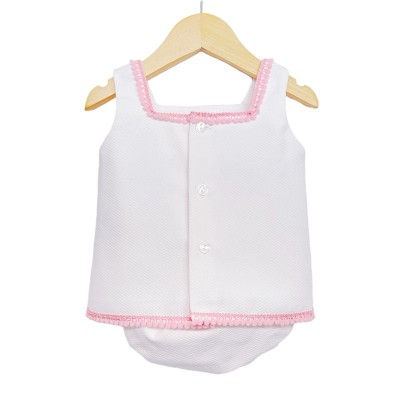 Baby Girls Pink Waffle A Line Dress Set "LM013P"