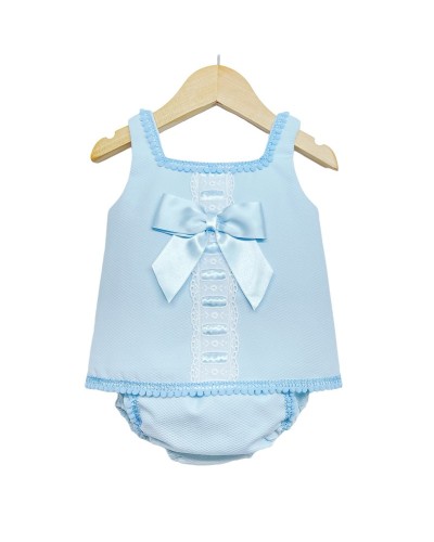Baby Girls Blue Waffle A...