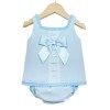 Baby Girls Blue Waffle A Line Dress with Pants "LM013B"