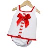 Baby Girls Red Waffle A Line Dress Set "LM013R"