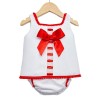Baby Girls Red Waffle A Line Dress Set "LM013R"