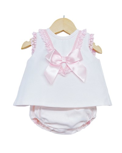 Baby Girl Pink Waffle Open...
