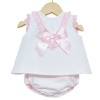 Baby Girl Pink Waffle Open Back Dress with Pants "LM016 P"