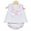 Baby Girl Pink Waffle Open Back Dress with Pants "LM016 P"