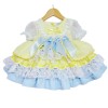 Baby Girl Yellow Blue Puff Ball Lacey Dress "2159 Yellow"