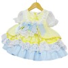 Baby Girl Yellow Blue Puff Ball Lacey Dress "2159 Yellow"
