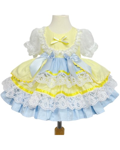 Baby Girl Yellow Blue Puff...