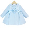 Baby Girl Blue Waffle Jacket Satin Bows "ABR001 B"