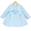 Baby Girl Blue Waffle Jacket Satin Bows "ABR001 B"
