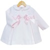 Baby Girl Pink Waffle Jacket Satin Bows "ABR001 P"