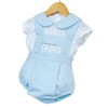 Baby Boy Blue Waffle H Strap Romper with Shirt "MYD2212"