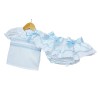 Baby Girl Blue Frilly Skirt with Smocked Shirt "MYD2203B"