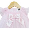 Baby Girl Pink Smocked Collar Dress with Pants "LM2219 P"