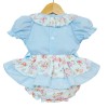 Baby Girl Blue Floral Frilly Skirt with Shirt "MYD2215 Blue"