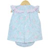 Baby Girl Blue Pink Floral Smocked Collar Dress with Pants "MYD2217 P"
