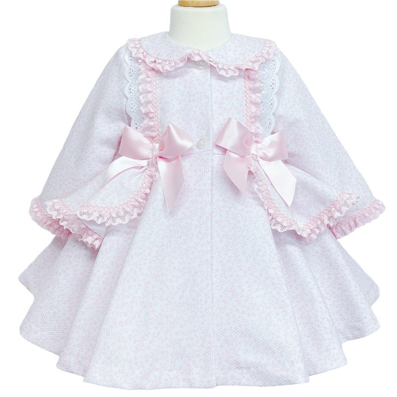 Baby Girls Pink Floral Waffle Puff Jacket "MYD806P"