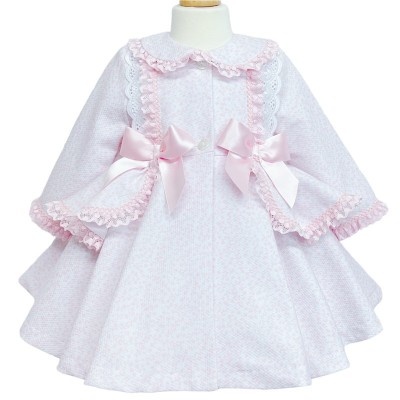 Baby Girls Pink Floral Waffle Puff Jacket "MYD806P"