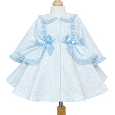 Baby Girls Blue Floral Waffle Puff Jacket "MYD806B"