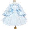 Baby Girls Blue Floral Waffle Puff Jacket "MYD806B"