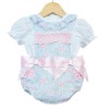 Baby Girl Pink Floral Frilly Back Romper with Shirt "MYD2216 P"