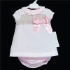 Baby Girl Pink A Line Dress with Pants Camel Lace "MYD600A"