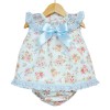 Baby Girl Blue Floral Dress Smocked Collar with Pants "MYD2217 Blue"