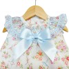 Baby Girl Blue Floral Dress Smocked Collar with Pants "MYD2217 Blue"