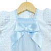 Baby Girl Blue Waffle Dress with Pants Satin Bow "MYD2202 Blue"